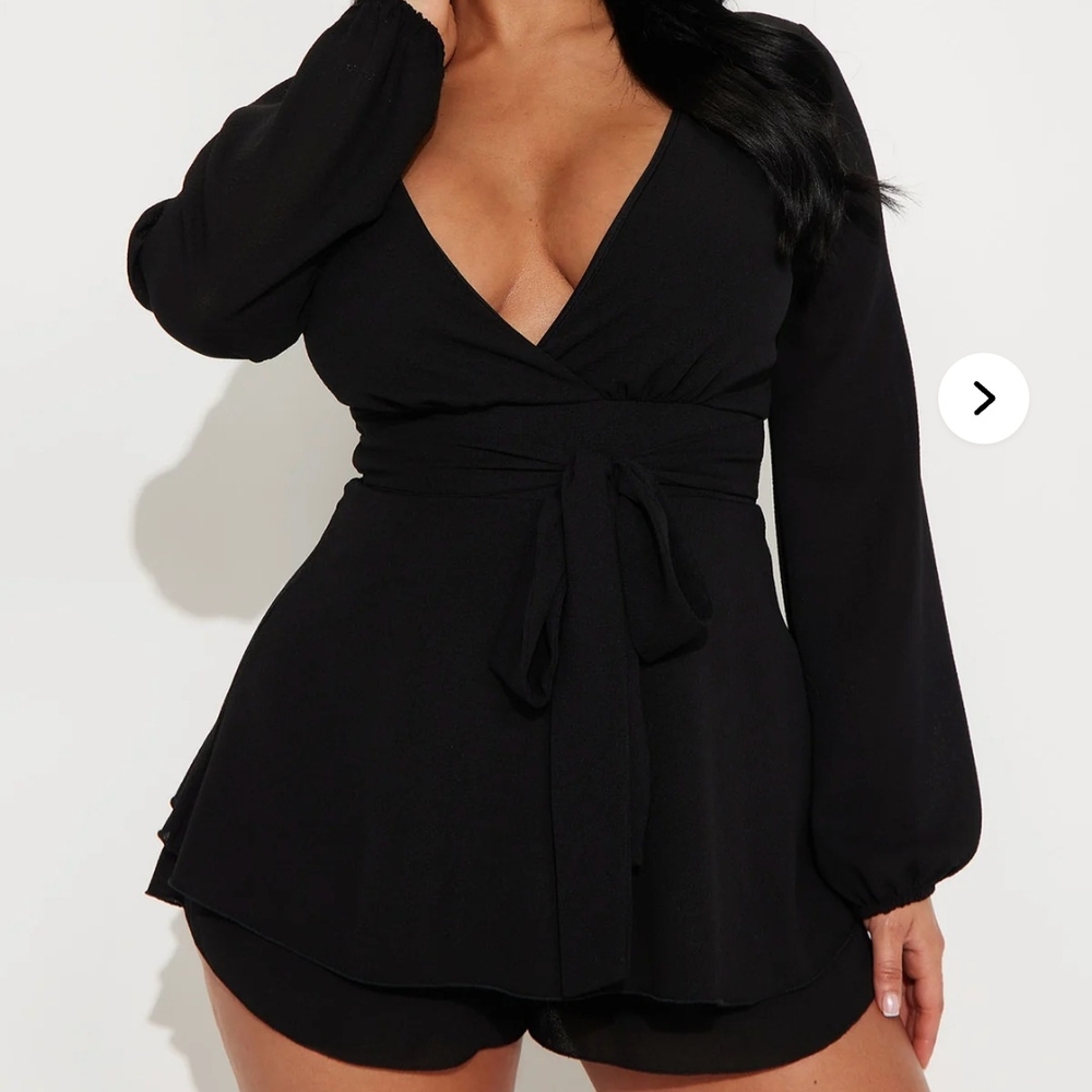 Fashion Nova Black Long Sleeve Romper